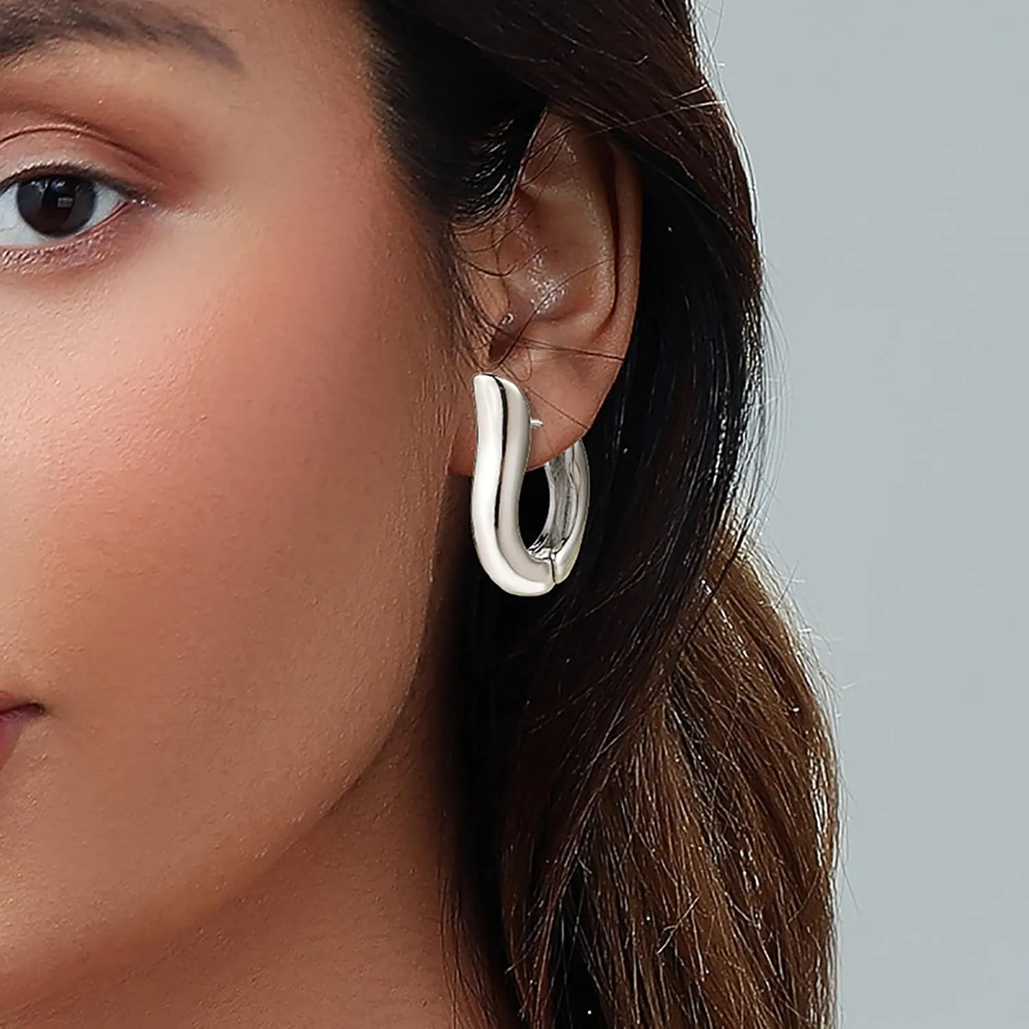 14K Gold Hoop Earrings for Women, Hypoallergenic Chunky Gold Hoop Earrings Multipack, Lightweight Twisted Huggie Hoops Earring Set Jewelry for Gifts