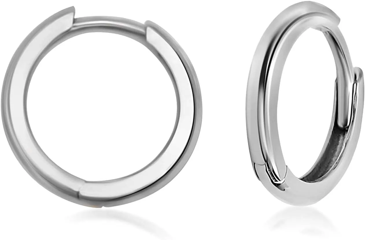 14K Gold Mini Infinity Huggie Hoop Earring for Women Men 5mm/7mm/9mm/11mm Helix Lobes Hinged Sleeper Earring Cartilage Piercing Jewelry Hypoallergenic, SINGLE HOOP EARRING