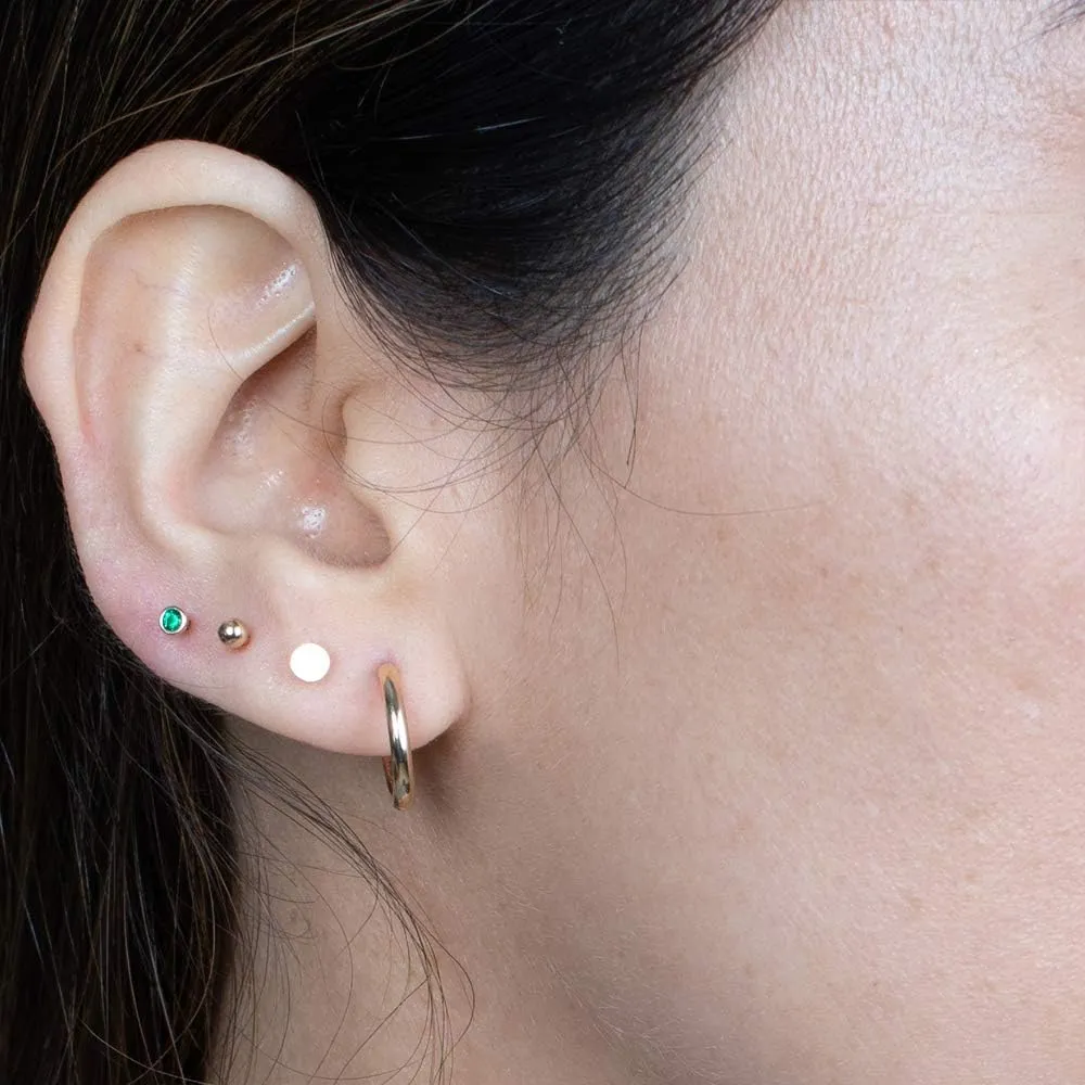 14K Gold Mini Infinity Huggie Hoop Earring for Women Men 5mm/7mm/9mm/11mm Helix Lobes Hinged Sleeper Earring Cartilage Piercing Jewelry Hypoallergenic, SINGLE HOOP EARRING