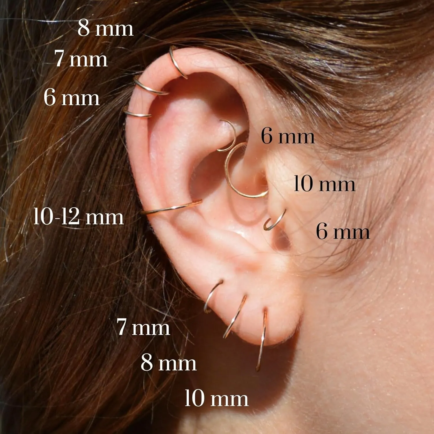 14k Gold Pair of Hoops | Nose Ring Hoop Cartilage Earring Gold Earrings Hoops Non Tarnish Gold Huggie Earrings for Women Nose Piercings Gold 14k Nose Rings for Women Gold Nose Hoop 20 Gauge | Handmade