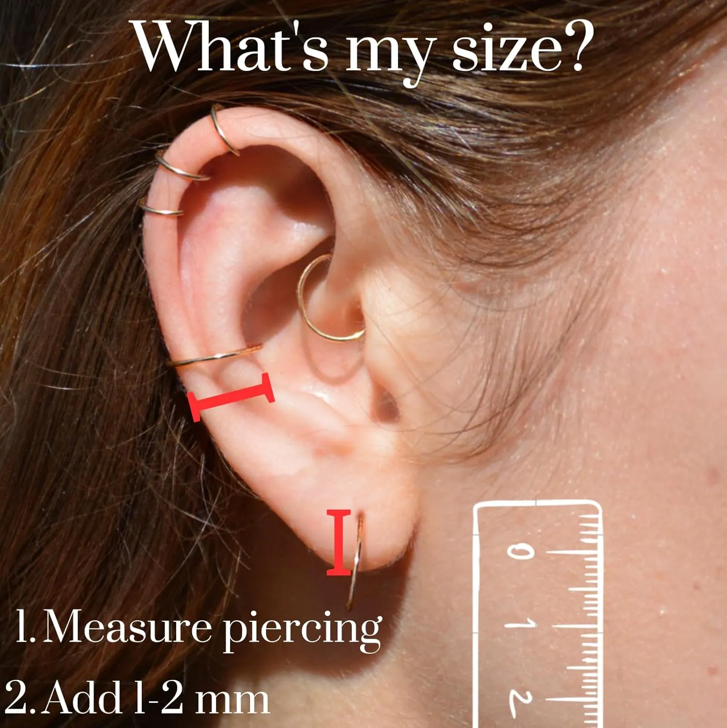 14k Gold Pair of Hoops | Nose Ring Hoop Cartilage Earring Gold Earrings Hoops Non Tarnish Gold Huggie Earrings for Women Nose Piercings Gold 14k Nose Rings for Women Gold Nose Hoop 20 Gauge | Handmade
