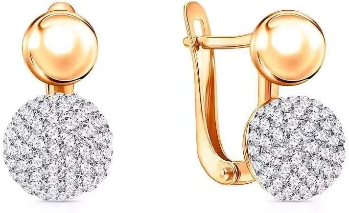 14K Gold Pave Diamond Ball Hoop Earrings  110 Lab-Grown Diamonds, Beaded Round Hoops, Lightweight with Latch-Back Lock  Sparkling Jewelry for Weddings, Parties, Everyday Wear, Anniversaries, & Gifts for Her