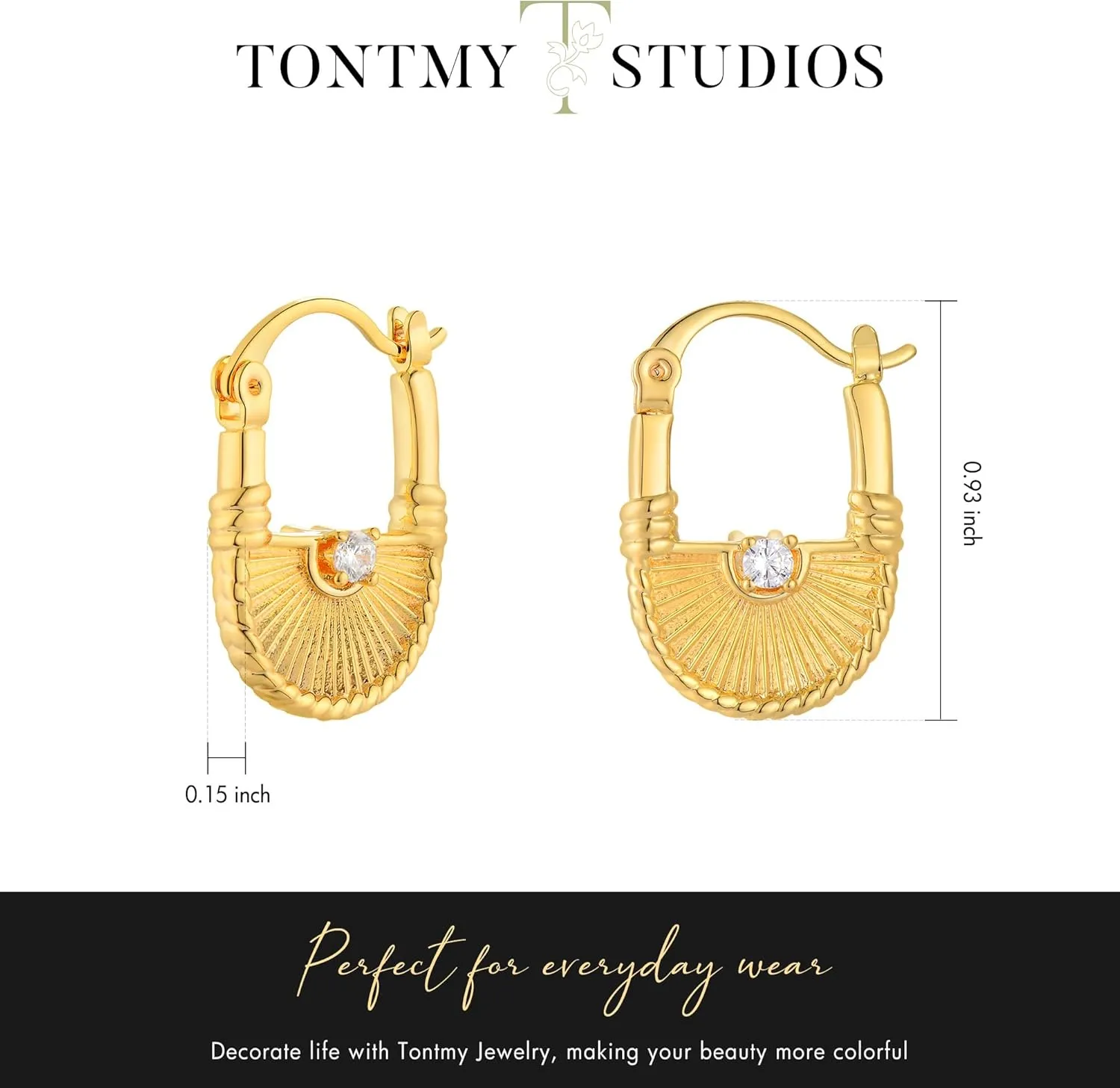 14K Gold Plated Chunky Hoops | Lightweight Gold Hoop Earrings for Women Hypoallergenic Trendy Chunky Gold Hoops Earrings Dainty Jewelry for Women