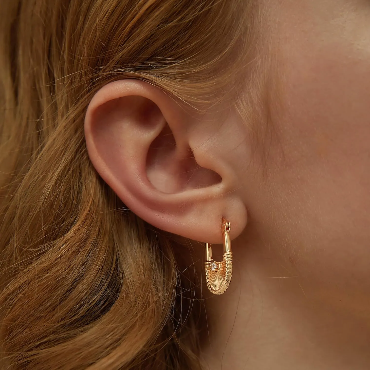 14K Gold Plated Chunky Hoops | Lightweight Gold Hoop Earrings for Women Hypoallergenic Trendy Chunky Gold Hoops Earrings Dainty Jewelry for Women