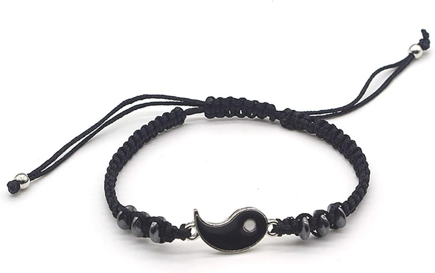 2-4Pcs Yin Yang Tai Chi Beads Infinity Braided String Rope Bracelets Handmade Waterproof Adjustable Cord Strand Bracelet for Men Women Friend Couple Matching Friendship Jewelry Gift