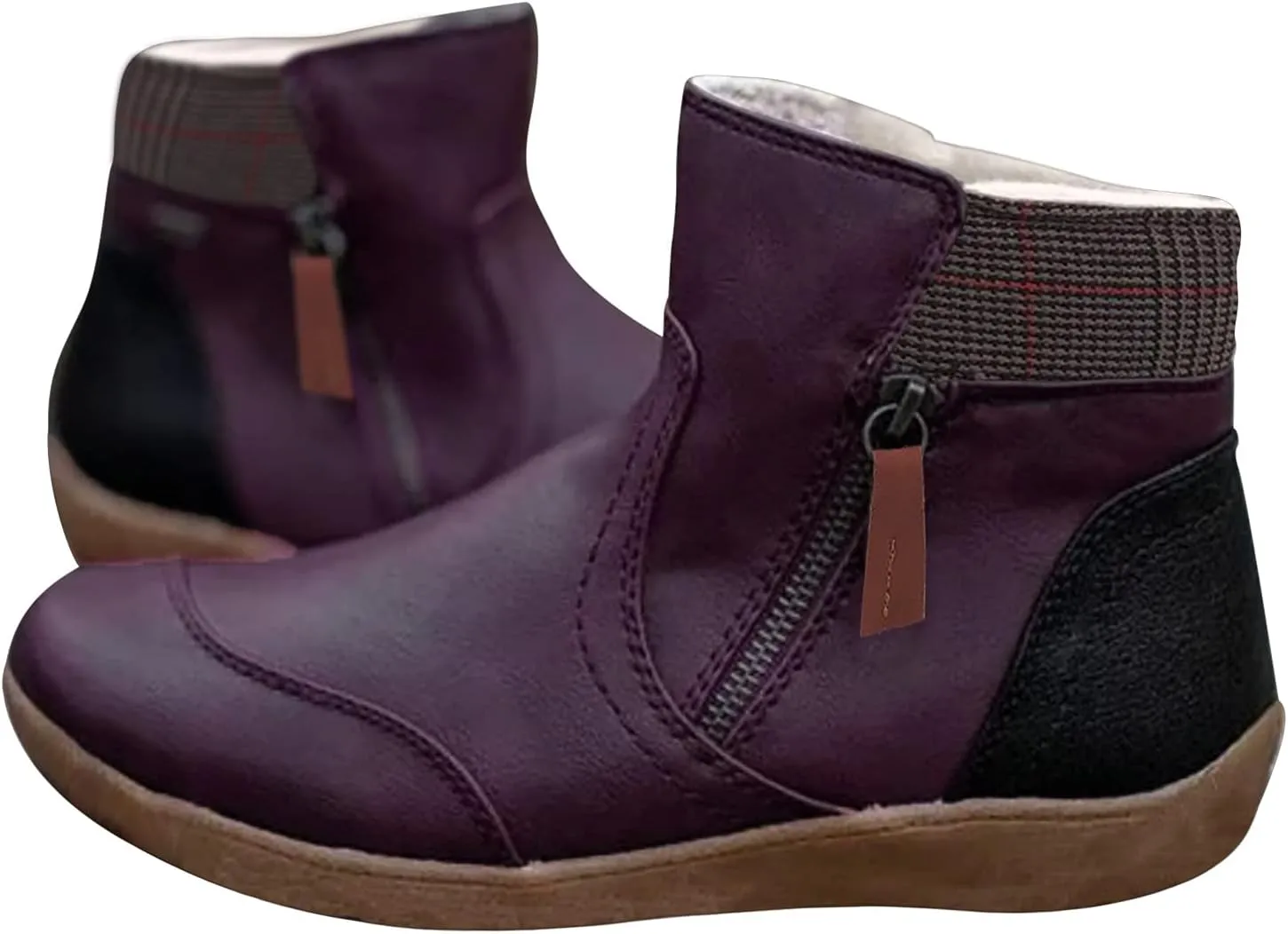 2023 New Women Winter Non-Slip Waterproof Snow Plush Ankle Boots Womens Winter Ankle Snow Boots Womens Slip on Winter Boots Wide Boots for Snow and Ice Women Botas Para La Nieve Para Mujeres