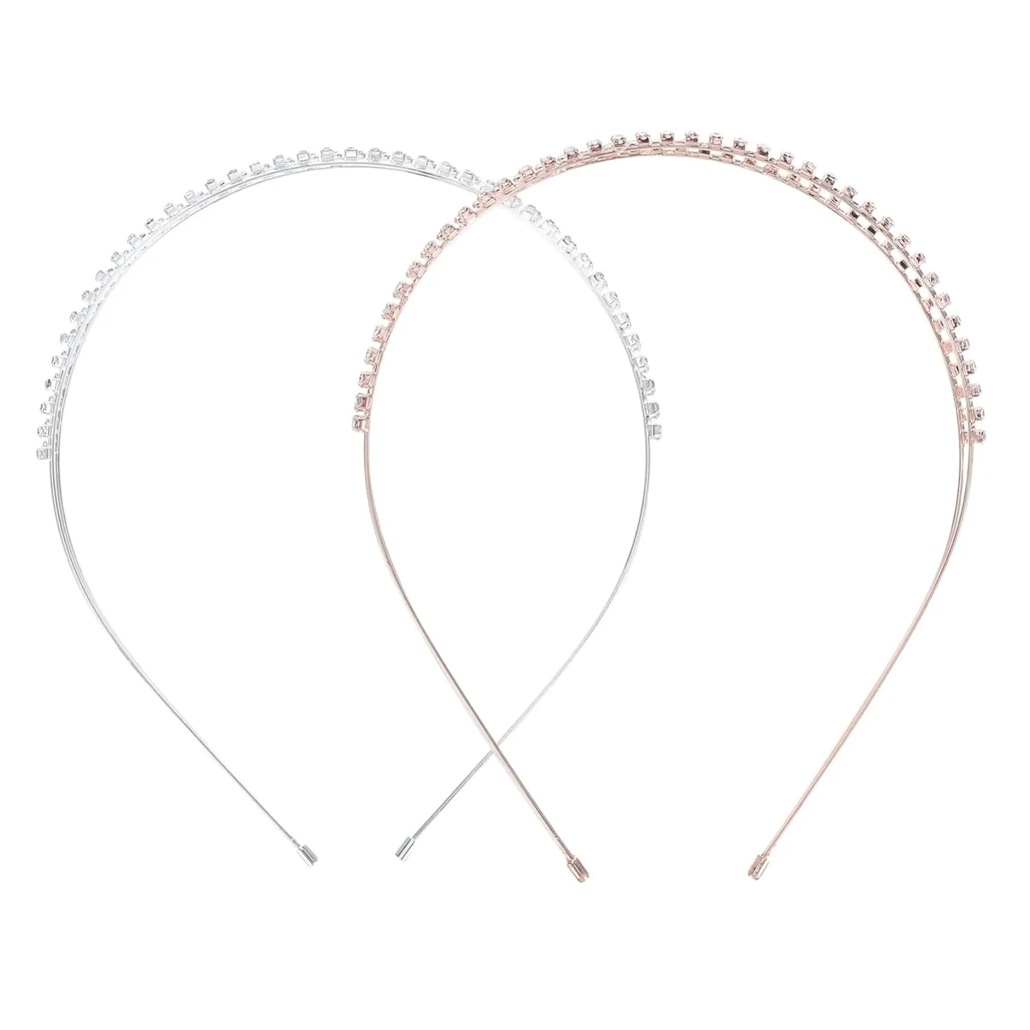 2pcs Double-layer Rhinestone Headbands for Women Hoops Elegant Hair Accessories for Curly and Wavy Styles for Parties and Everyday Wear