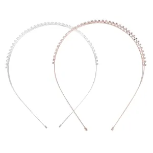 2pcs Double-layer Rhinestone Headbands for Women Hoops Elegant Hair Accessories for Curly and Wavy Styles for Parties and Everyday Wear