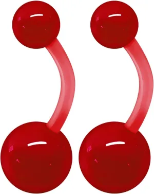2PCS Flexible Acrylic Belly Navel Button Rings Bar Studs 14 Gauge 3/8 10mm Ball Earrings Piercing Jewelry See More Colors
