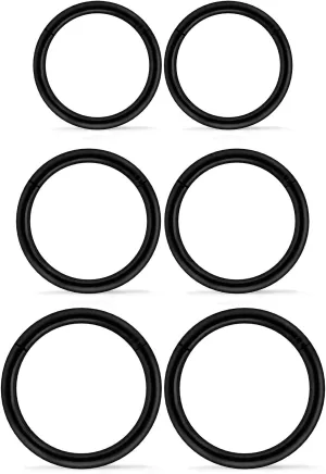 3 Pairs 18G 16G 14G Nose Rings Hoops 316l Surgical Steel Septum Jewelry Hinged Segment Clicker Ring Lip Ring Cartilage Tragus Rook Earrings Hoop 6mm 8mm 10mm 12mm Silver Black for Women Men