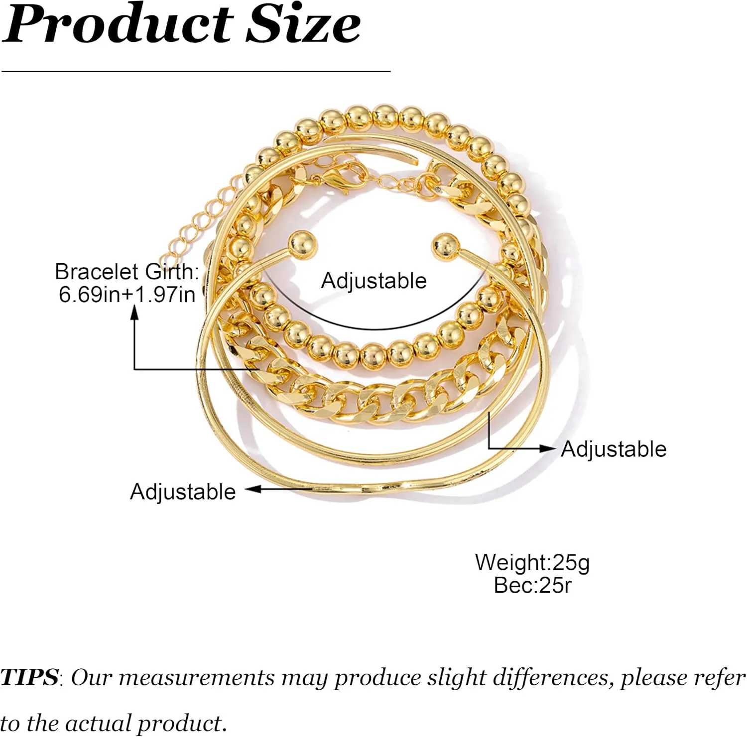 5pcs Chunky Gold Bracelets Stack Chunky Gold Cuff Bangles for Women Non Tarnish Dainty Silver Chain Bracelet Layered Snake Chain Cuban Link Bracelets Pack for Women Trendy 2025