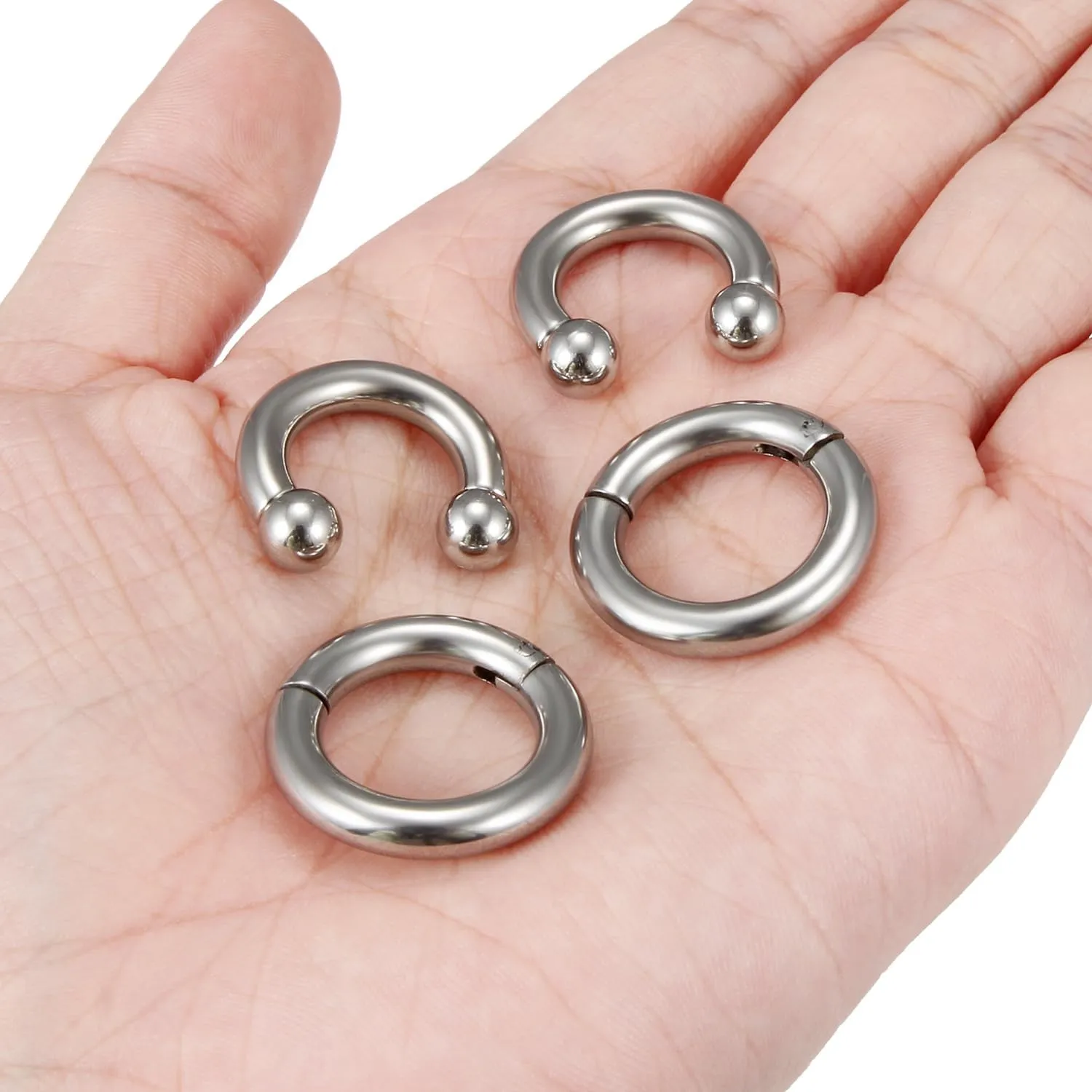8G 6G 4G 2G Septum Ring Ear Gauges Earrings PA Ring Hypoallergenic 316L Surgical Steel Septum Nose Rings Hoops CBR Body Piercing Jewelry for Women Men Inner Diamond 12mm 14mm 16mm
