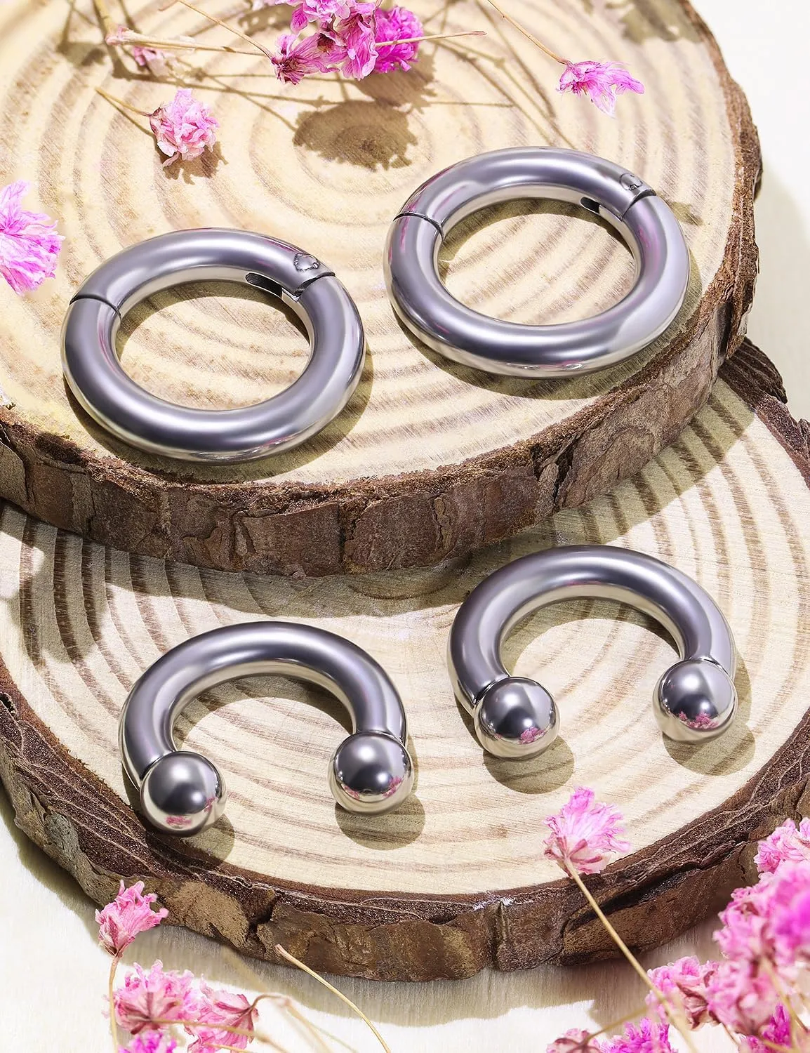 8G 6G 4G 2G Septum Ring Ear Gauges Earrings PA Ring Hypoallergenic 316L Surgical Steel Septum Nose Rings Hoops CBR Body Piercing Jewelry for Women Men Inner Diamond 12mm 14mm 16mm