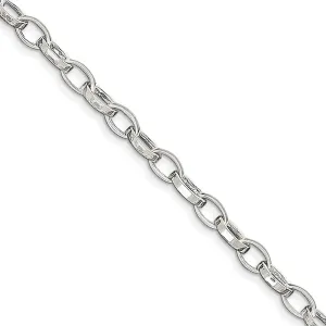 925 Sterling Silver 10 inch Solid Unique Link Anklet - with Secure Lobster Lock Clasp 10" (Width = 5mm)