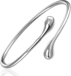 925 Sterling Silver Charm Bracelet Handmade Open Adjustable Cuff Bracelets Bangles for Women Jewelry Gift