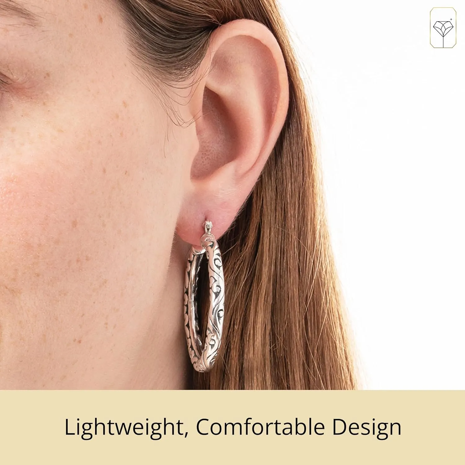 925 Sterling Silver Chunky Hoop Earrings for Women | Lightweight Hypoallergenic Hoop Earrings for Women with Click Tops | Anti Tarnish Silver Earrings Hoops in Various Styles by MAX   STONE