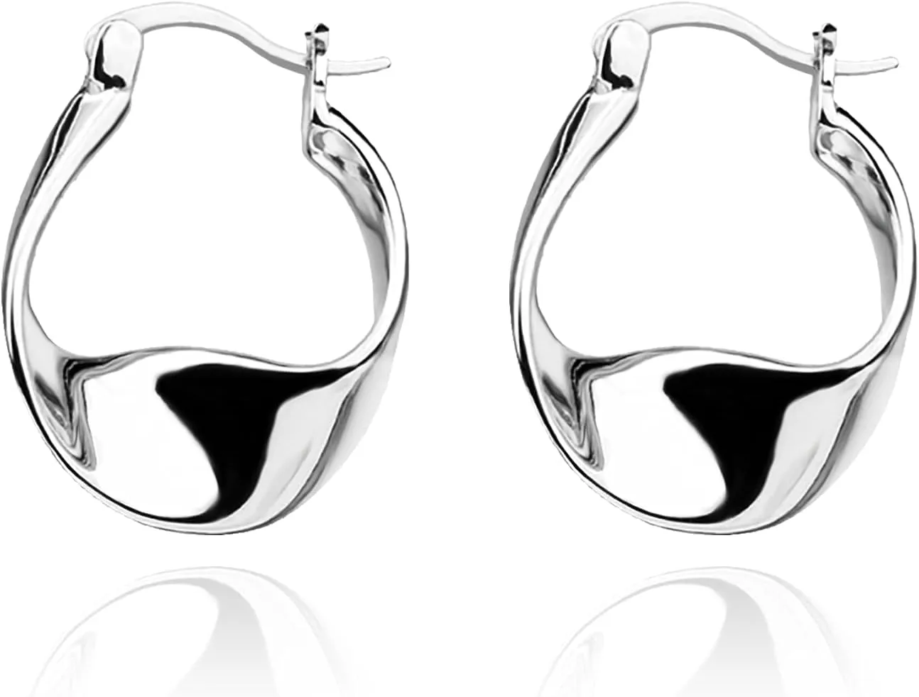 925 Sterling Silver Earrings Silver Hoop Earrings for Women Small Huggie Hoops, Lightweight Chunky Hoops, Hypoallergenic Nickel-Free Elegant Everyday Jewelry, Dainty Silver Earrings for Gifts