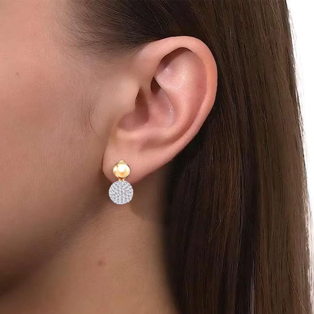 925 Sterling Silver Pave Diamond Ball Hoop Earrings  110 Lab-Grown Diamonds, Beaded Round Hoops Finish, Lightweight with Latch-Back Lock  Sparkling Jewelry for Weddings, Parties, Everyday Wear, Anniversaries, & Gifts for Her