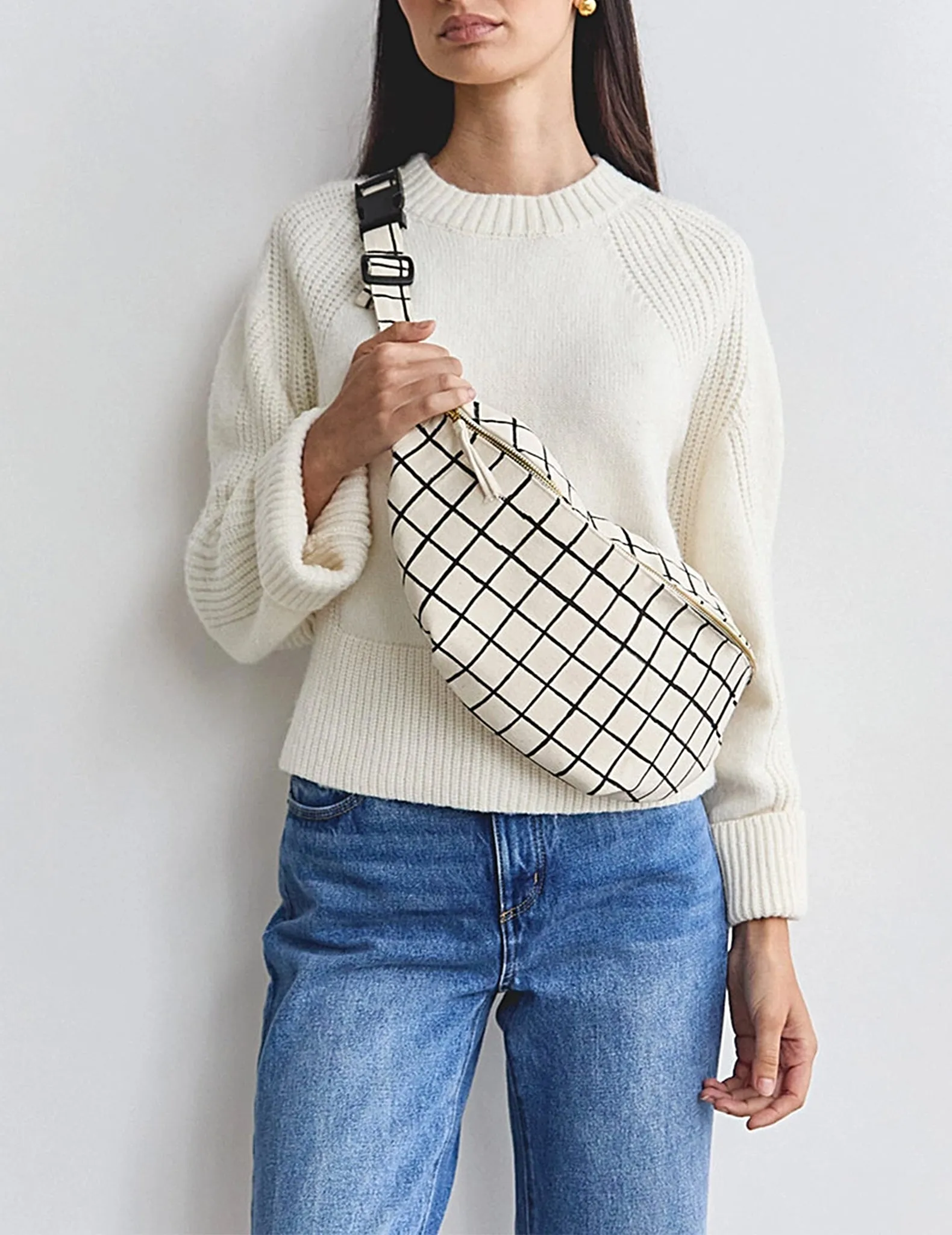Anchal Checkered Block Print Crossbody Bag
