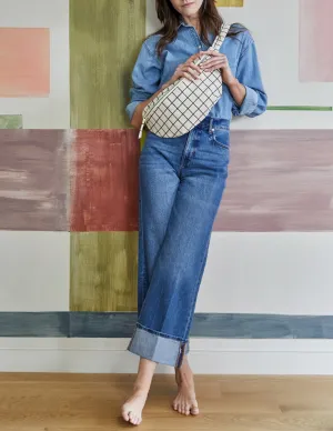 Anchal Checkered Block Print Crossbody Bag