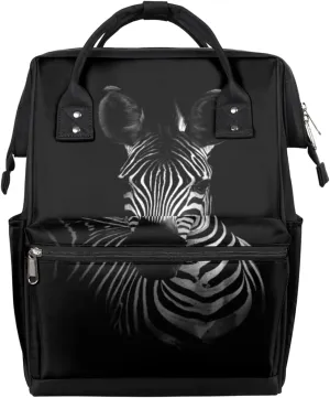 Animal Zebra Diaper Bag Tote Large Capacity Waterproof with Adjustable Shoulder Strap and Pram Straps Mommy Bag for Hospital Beach Weekender Travel