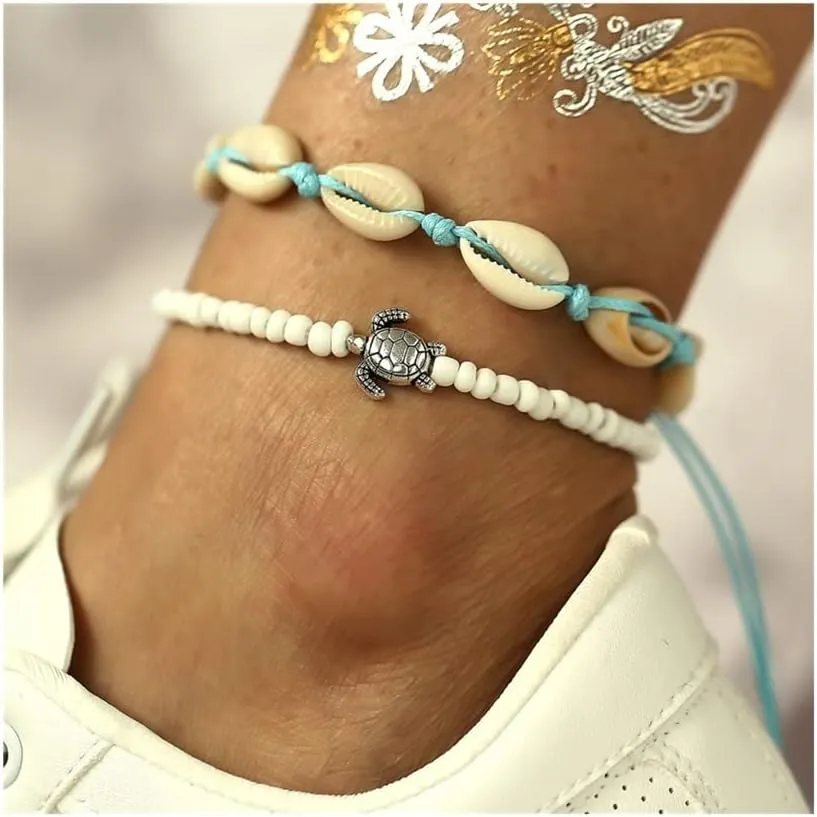 Anklet Anklets for Women Bangles Ankle Chain Foot Shoe Clips Anklet for Women (Metal Color : 1)