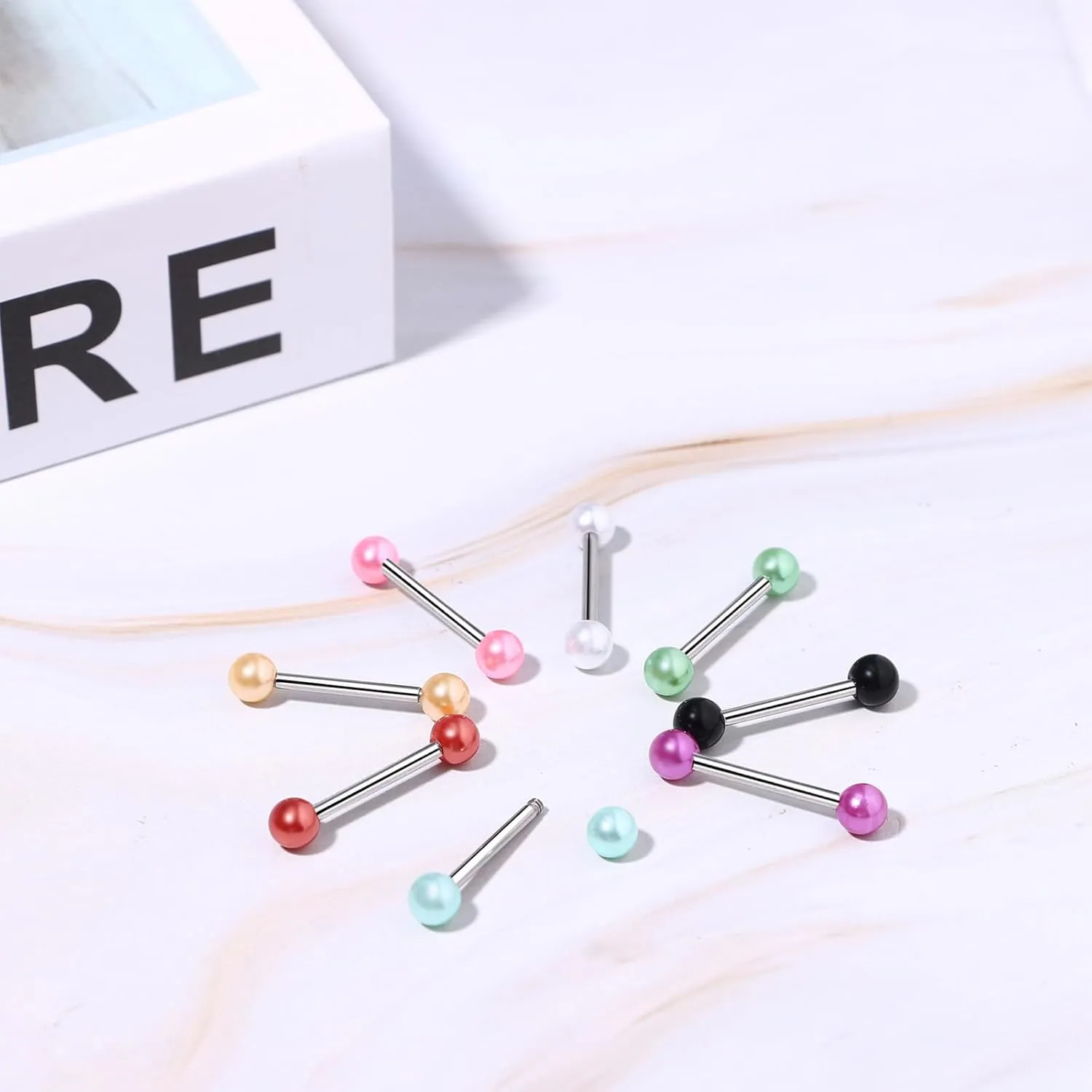 Aroncent Silver Belly Button Rings: 5-7 Pieces Surgical Steel Long Dangling Dangle CZ 14G Belly Rings for Women Body Piercing Jewelry with Cute Heart Flower Butterfly Elements