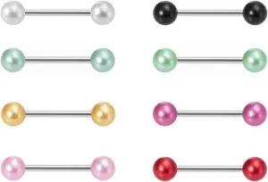Aroncent Silver Belly Button Rings: 5-7 Pieces Surgical Steel Long Dangling Dangle CZ 14G Belly Rings for Women Body Piercing Jewelry with Cute Heart Flower Butterfly Elements