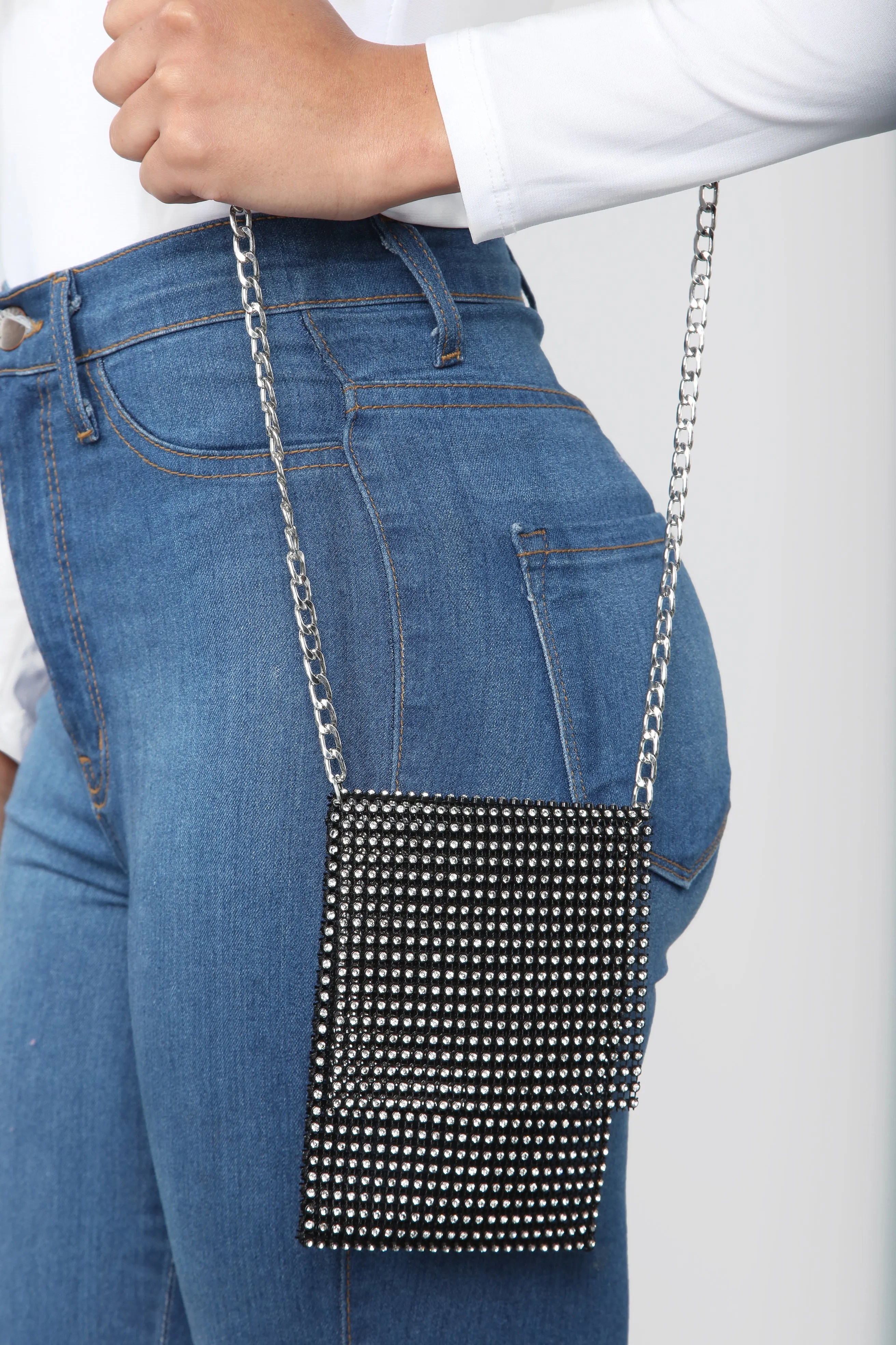 Baby Doll Rhinestone Bag - Black