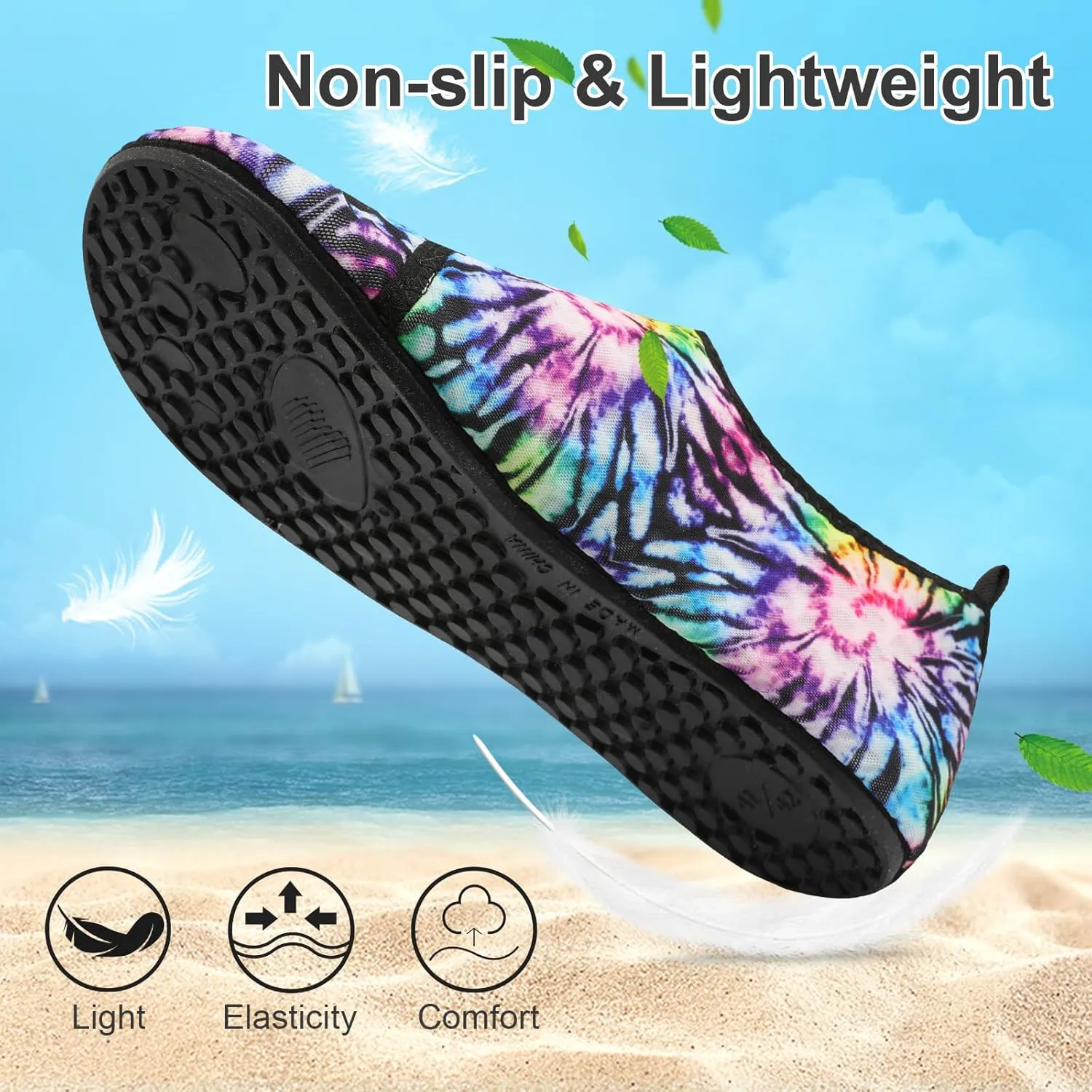 BARERUN Barefoot Water Shoes for Women Men Quick-Dry Aqua Socks for Swim Beach Pool Surf Yoga Boat Travel Non Slip Indoor Outdoor Walking Shoes