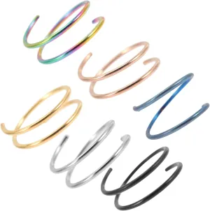 BESPORTBLE Stainless Steel Nose Hoops for Women Spiral Nose Rings Steel Safe Skin Friendly for Daily Wear