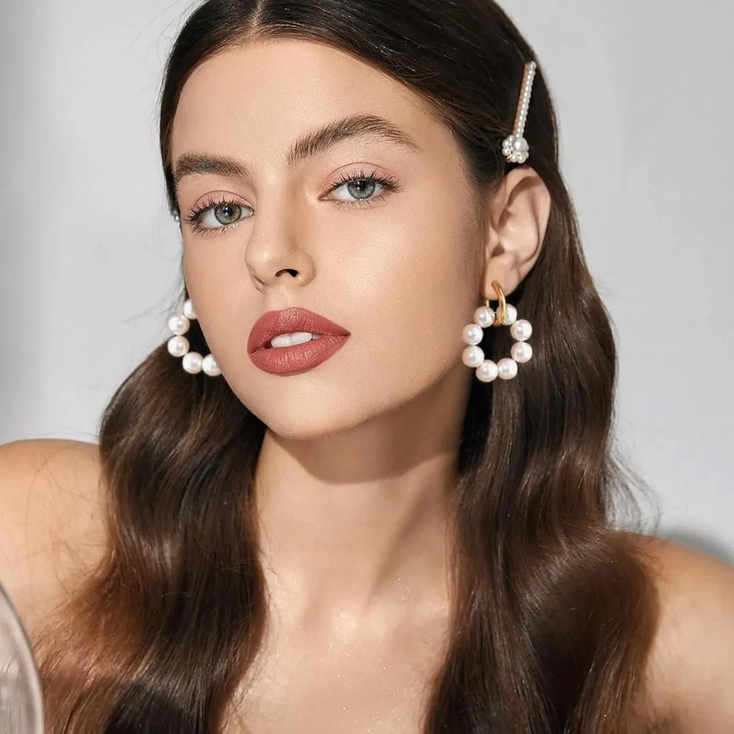 Big Beaded Hoop Huggie Earrings for Women Boho Statement Drop Dangle Earrings Trendy Jewelry