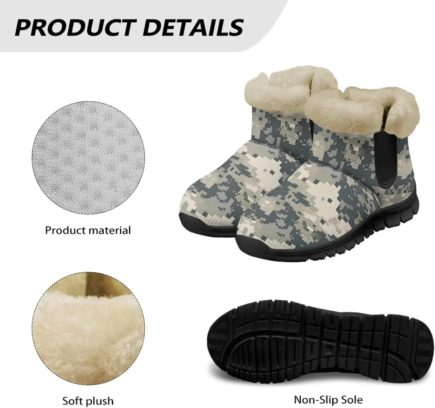 Binienty Women's Snow Boots Anti-Slip Waterproof Ankle Booties Lightweight Winter Outdoor Shoes