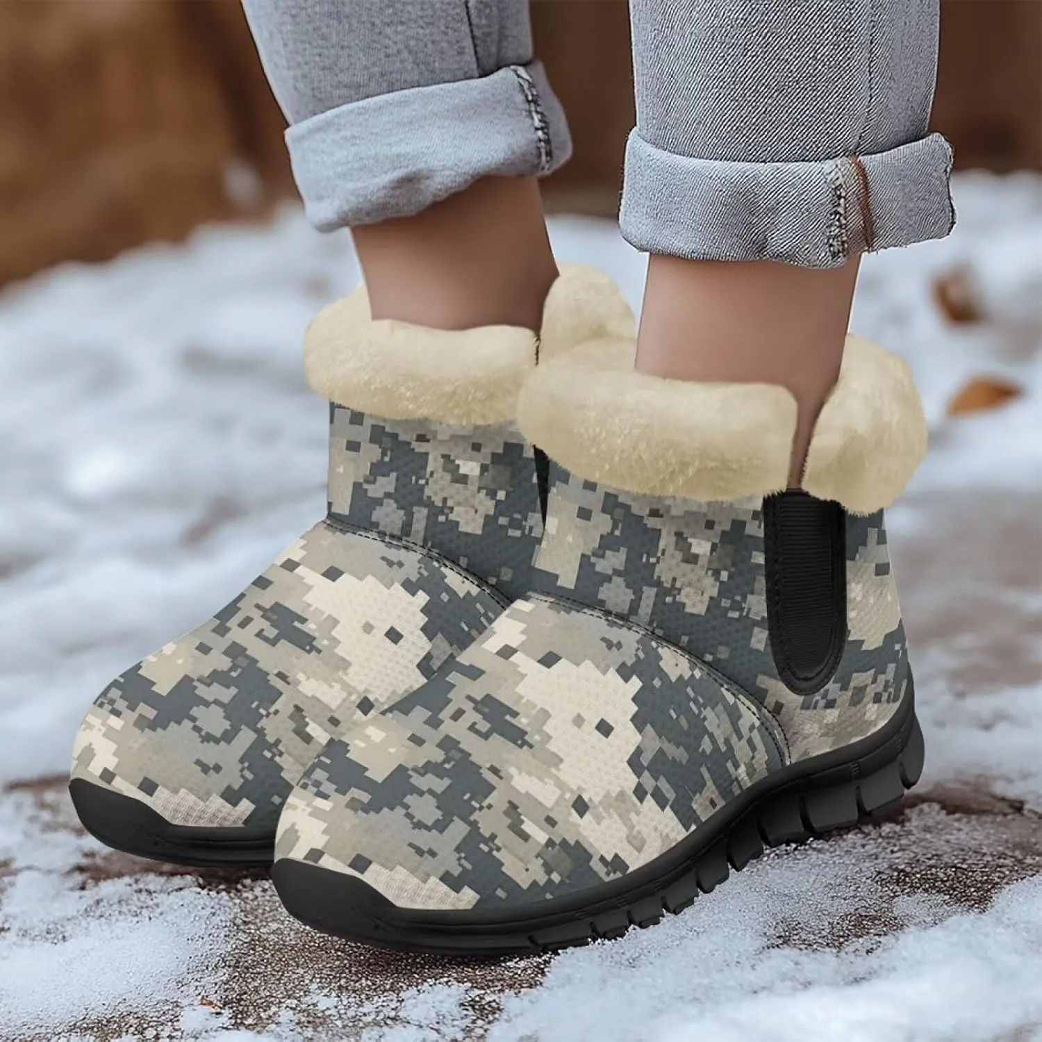 Binienty Women's Snow Boots Anti-Slip Waterproof Ankle Booties Lightweight Winter Outdoor Shoes