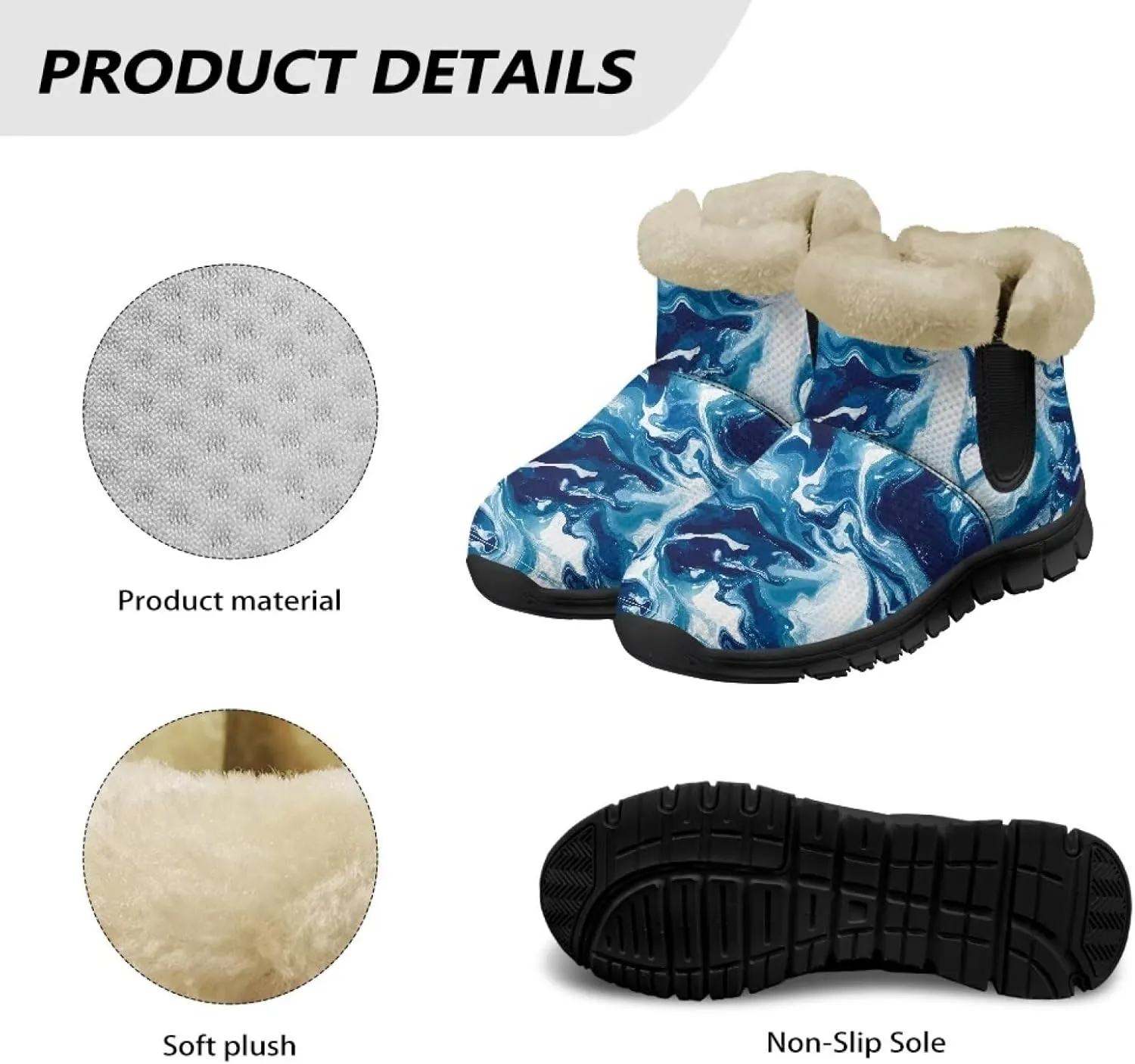 Binienty Women's Snow Boots Anti-Slip Waterproof Ankle Booties Lightweight Winter Outdoor Shoes