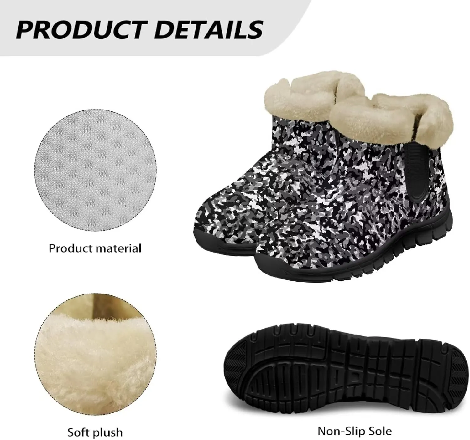 Binienty Women's Snow Boots Anti-Slip Waterproof Ankle Booties Lightweight Winter Outdoor Shoes