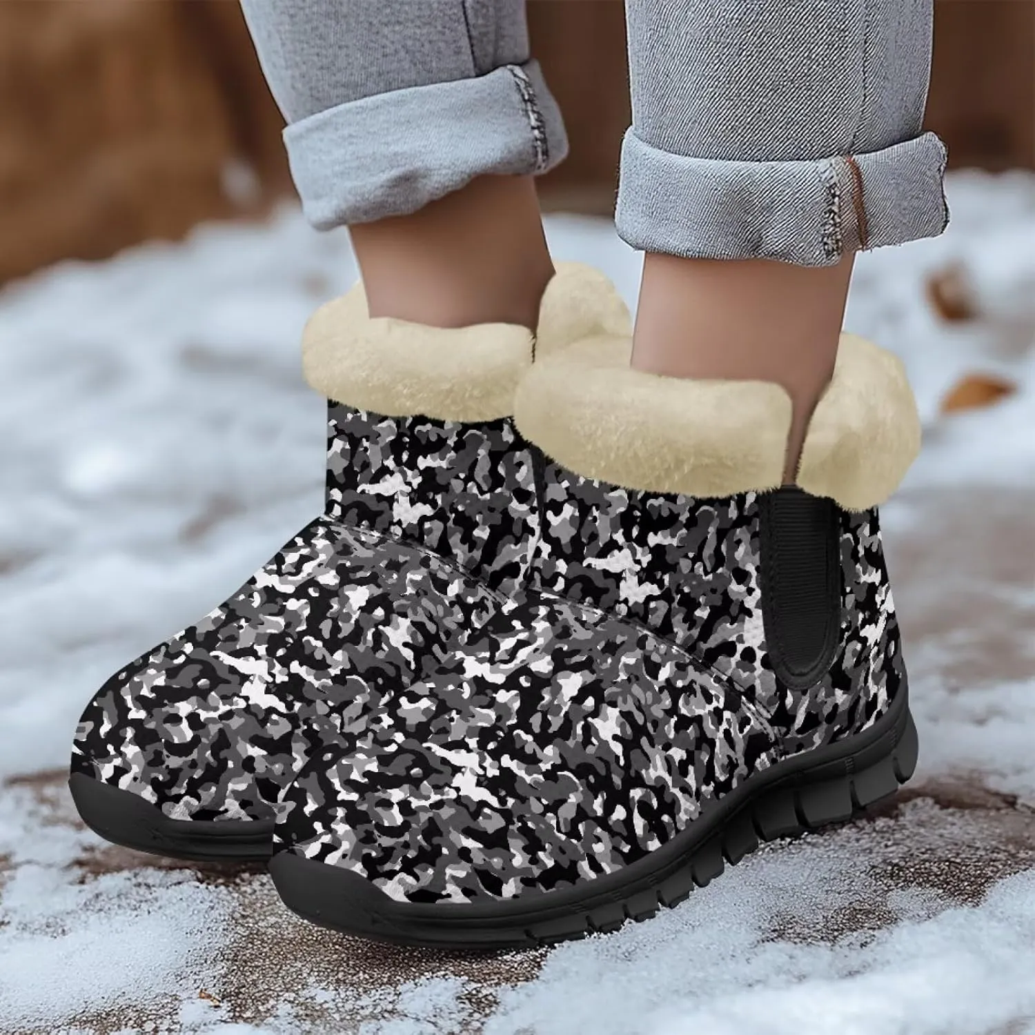 Binienty Women's Snow Boots Anti-Slip Waterproof Ankle Booties Lightweight Winter Outdoor Shoes