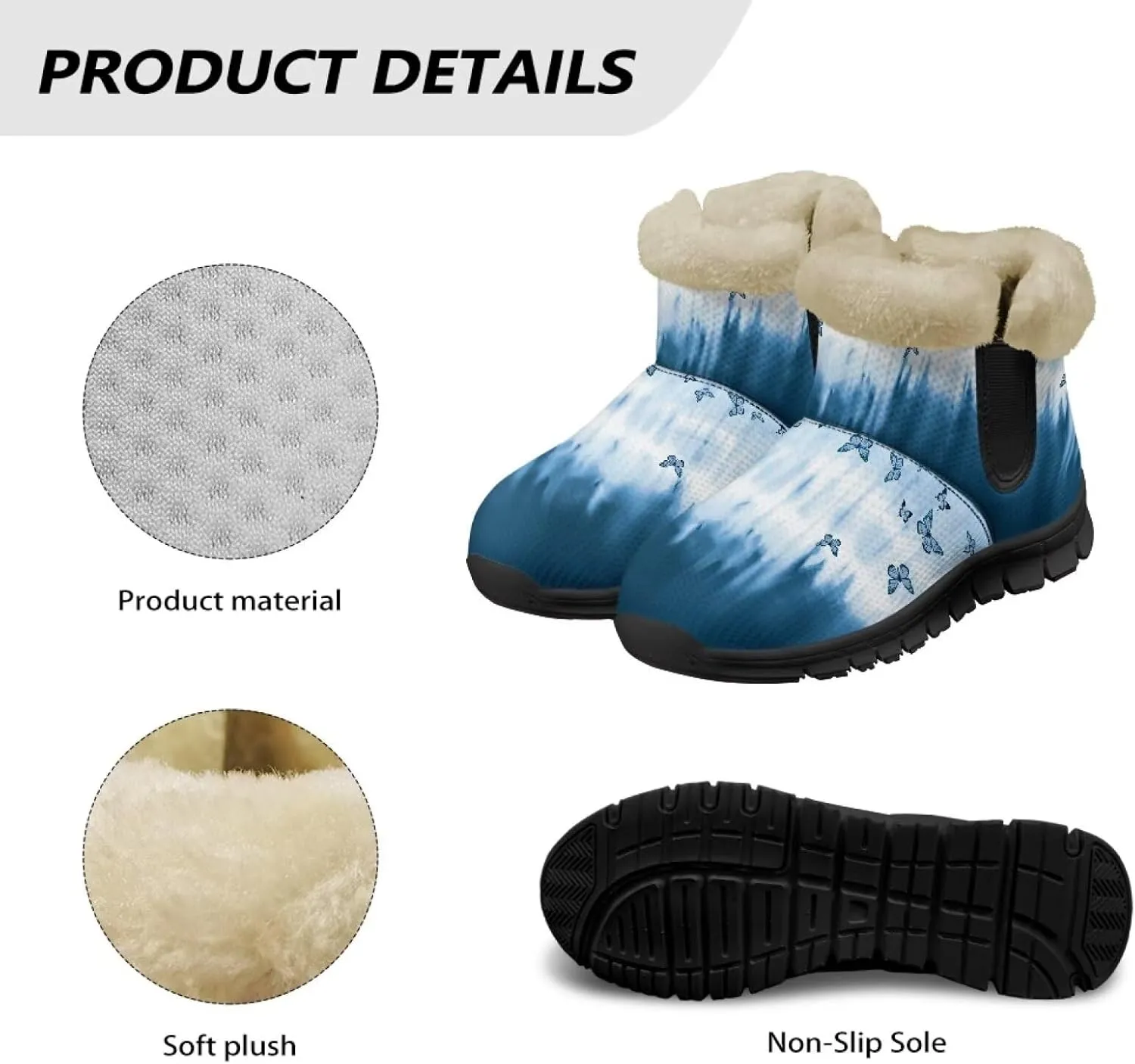 Binienty Women's Snow Boots Anti-Slip Waterproof Ankle Booties Lightweight Winter Outdoor Shoes