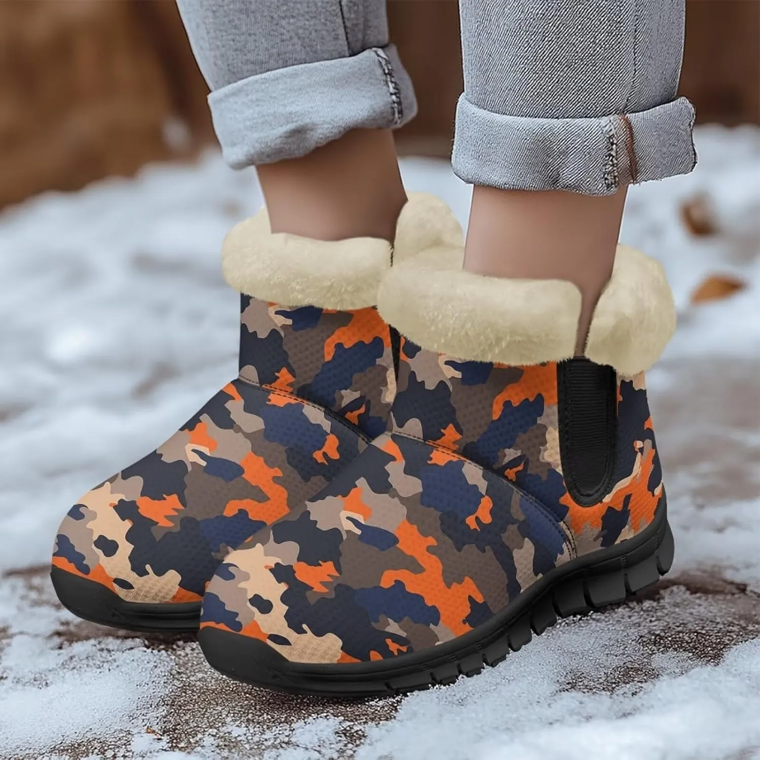 Binienty Women's Snow Boots Anti-Slip Waterproof Ankle Booties Lightweight Winter Outdoor Shoes