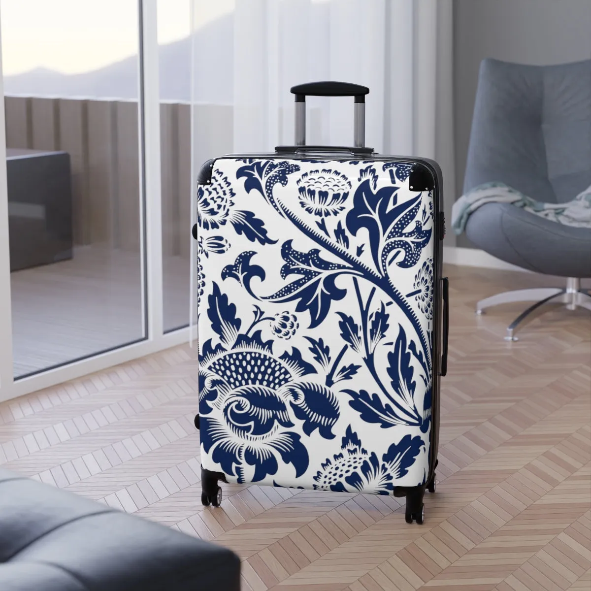 Blue Thistle Suitcase