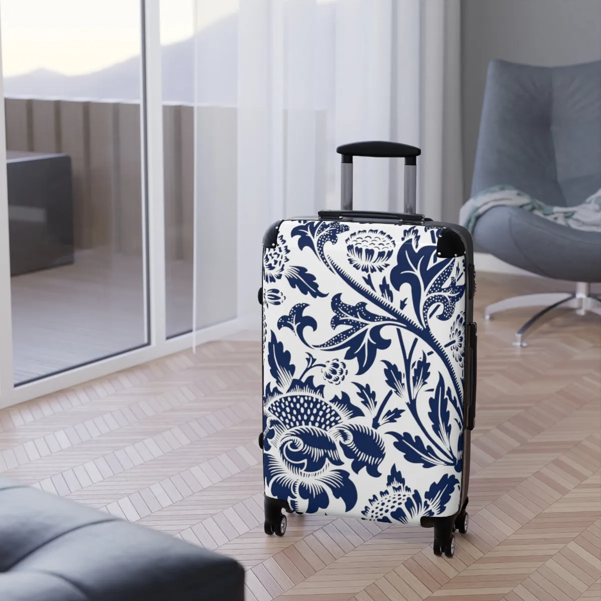 Blue Thistle Suitcase