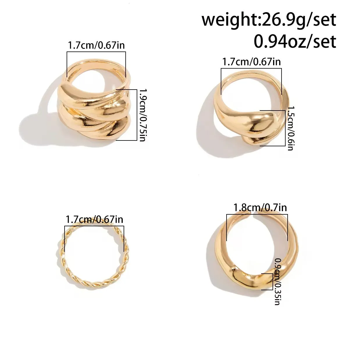 Bohemian Creative Charming Water Drop Ring Set