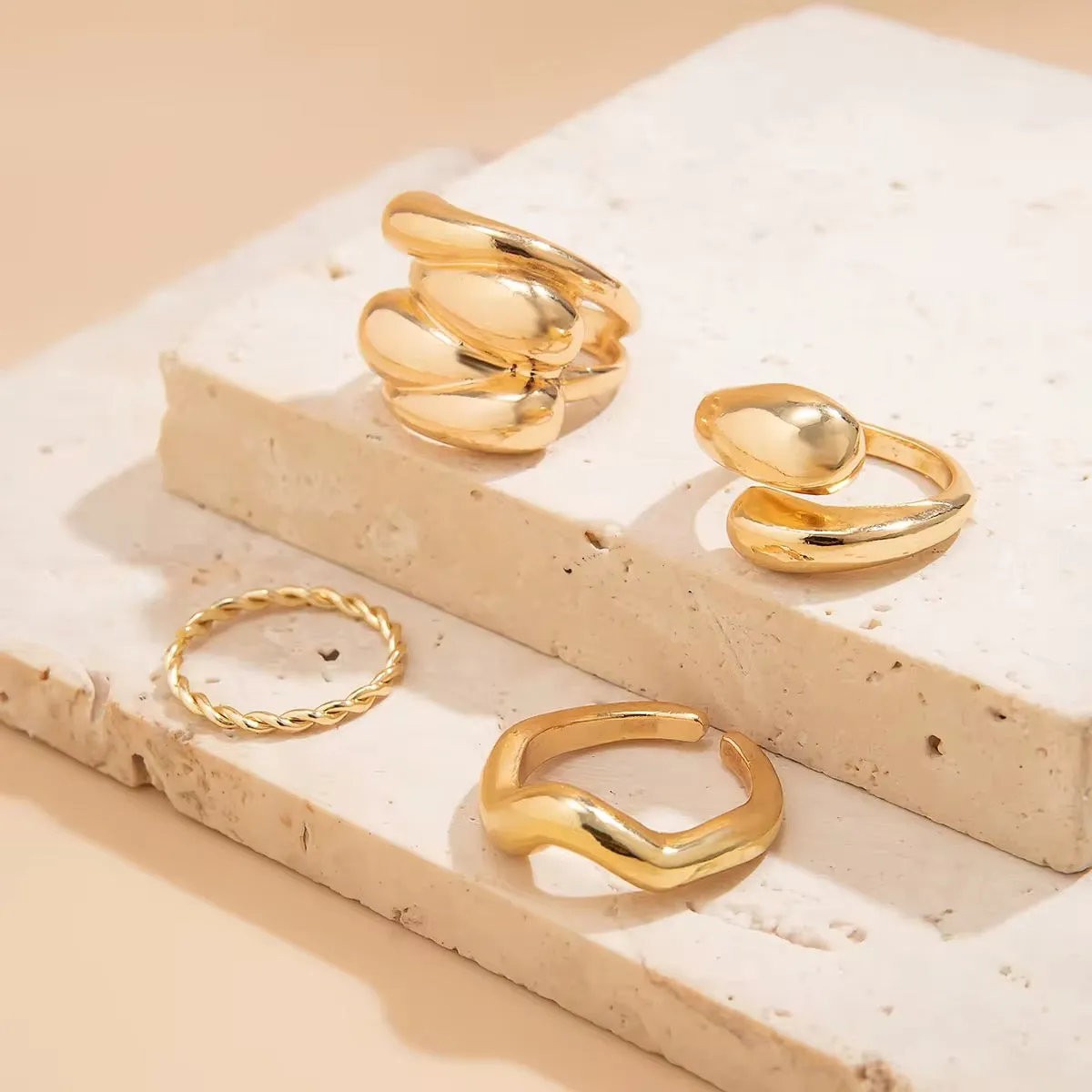 Bohemian Creative Charming Water Drop Ring Set