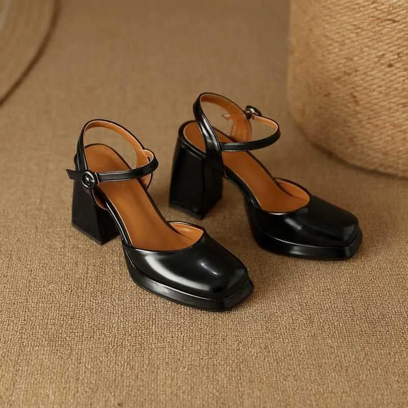 BREADO Women's Platform Fashion Chunky Heel Heels Open Toe Pump Sandals for Dress Shoes Work Shoes