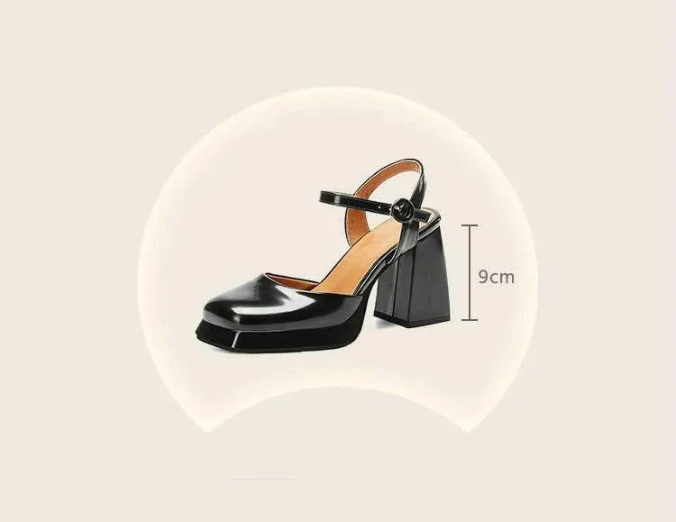 BREADO Women's Platform Fashion Chunky Heel Heels Open Toe Pump Sandals for Dress Shoes Work Shoes