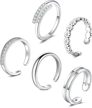 Briana Williams Toe Rings for Women Gold Silver Toe Ring Non Tarnish Ankle Bracelets for Women Waterproof Anklet & Toe Ring Set Trendy Summer Beach Foot Jewelry