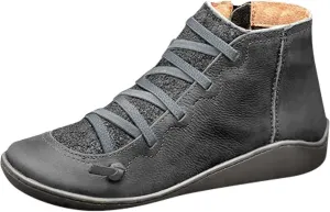 Brown Ankle Boots Botas Negras Para Mujer Women Leather Boots Women Wide Width Womens Leather Booties and Ankle Boots Women Lace Up Buckle Belt High Heels Platform Ankle Boots