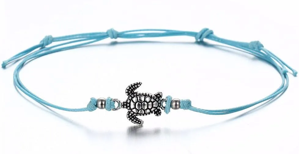 Chain Turtle Women's Bracelet Jewelry Vintage Foot Anklets Beach Anklet Magnetic Bracelet (Blue, One Size)