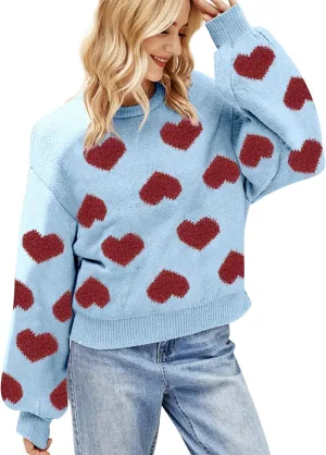 Christmas Sweater for Women Cute Merry Xmas Santa Holiday Pullover Crewneck Knit Sweatshirts Tops