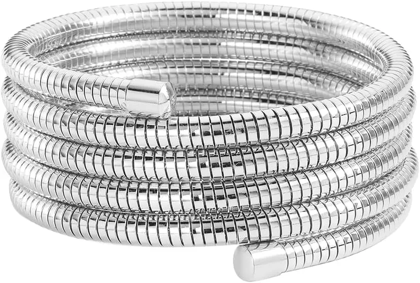 Chunky Gold Bangle Bracelets Sets for Women - Stackable Flexible Wide Wristband Snake Stretch Bracelets